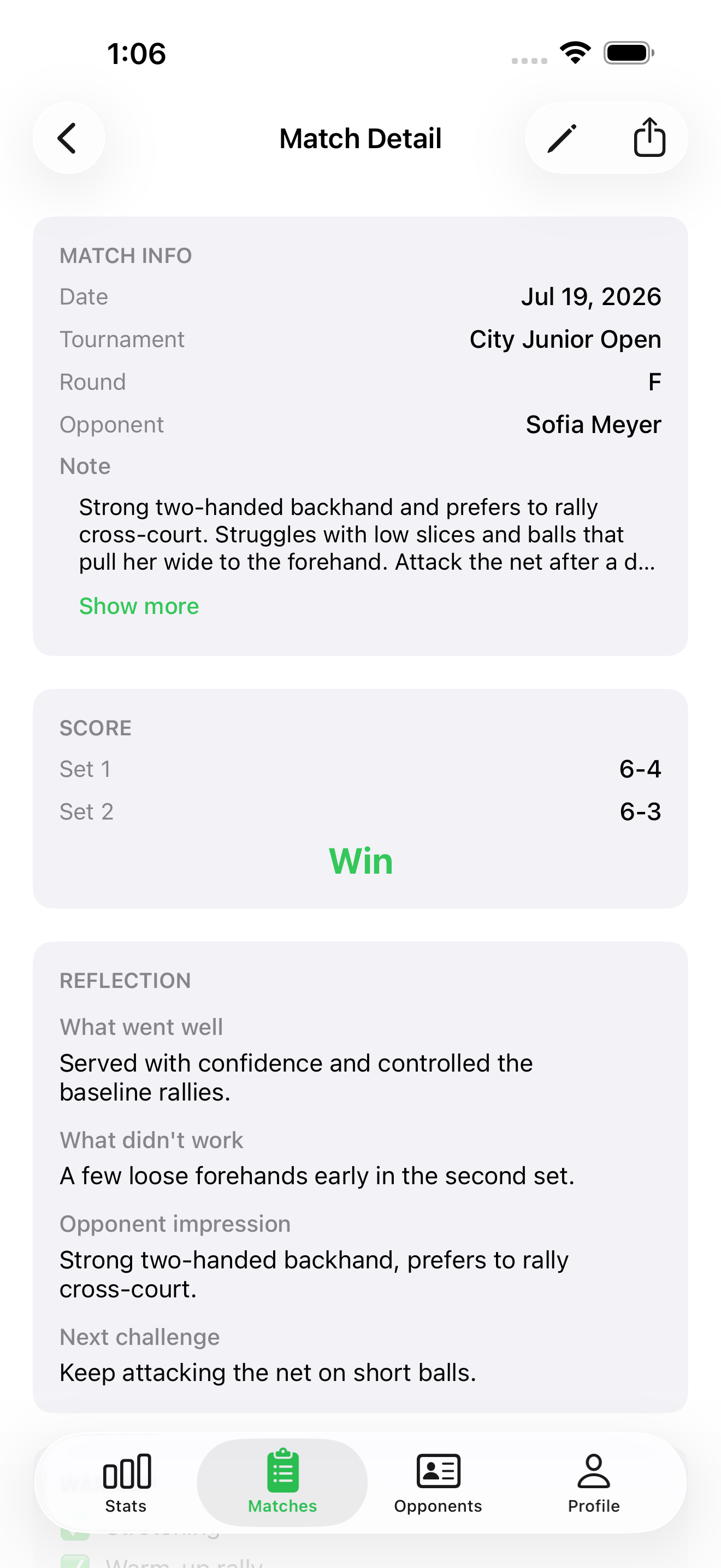 MatchLog screenshot 3